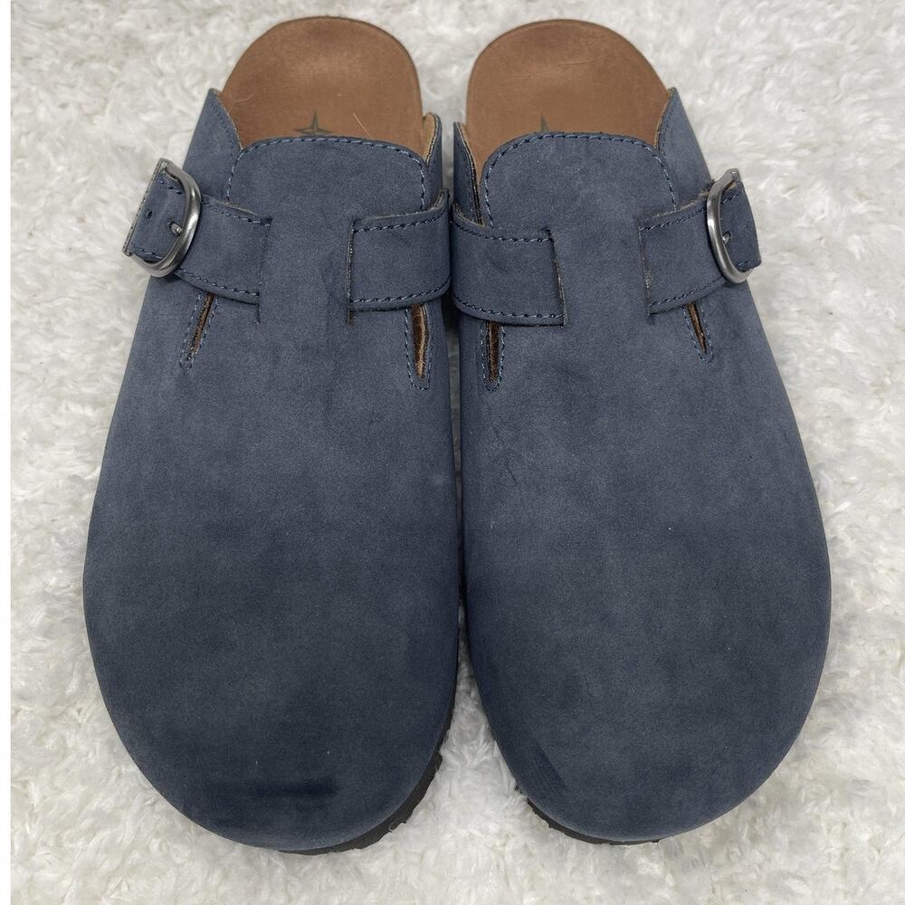 Eastland Gina Clogs Navy Blue Shoes Buckle Slip On Comfort Womens Size 9 Soft - Picture 2 of 12